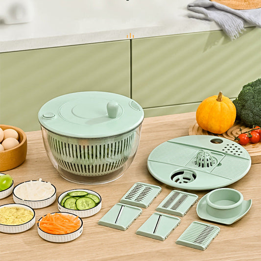 🔥 Promoção imperdível: 50% de desconto 🔥 Centrifugadora e cortador de saladas multifuncional 9 em 1 de grande capacidade