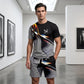👕 53% DE RÉDUCTION 🩳 Ensemble T-shirt et short à imprimé abstrait pour homme – Léger, respirant & coupe décontractée – parfait pour l’été, le sport ou les journées décontractées – look moderne et unique 🎨