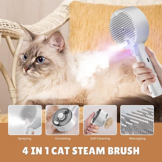Escova de higiene com spray 3 em 1 para animais de estimação