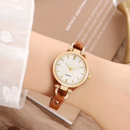 ⌚ OFERTA POR TEMPO LIMITADO: 50% DESCONTO! ✨ Relógio elegante com bracelete fina – Mostrador fino, bracelete em pele, movimento de quartzo 💎