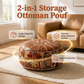🎁NEW ARRIVAL 50% OFF! 🛋️✨ Hidden storage? Check. Extra seating? Check. This faux leather pouf does both — stuff it with blankets, clothes, or pillows, then sit back and relax. Style meets function. 🧵