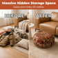 🎁NEW ARRIVAL 50% OFF! 🛋️✨ Hidden storage? Check. Extra seating? Check. This faux leather pouf does both — stuff it with blankets, clothes, or pillows, then sit back and relax. Style meets function. 🧵
