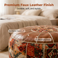 🎁NEW ARRIVAL 50% OFF! 🛋️✨ Hidden storage? Check. Extra seating? Check. This faux leather pouf does both — stuff it with blankets, clothes, or pillows, then sit back and relax. Style meets function. 🧵