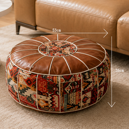 🎁NEW ARRIVAL 50% OFF! 🛋️✨ Hidden storage? Check. Extra seating? Check. This faux leather pouf does both — stuff it with blankets, clothes, or pillows, then sit back and relax. Style meets function. 🧵