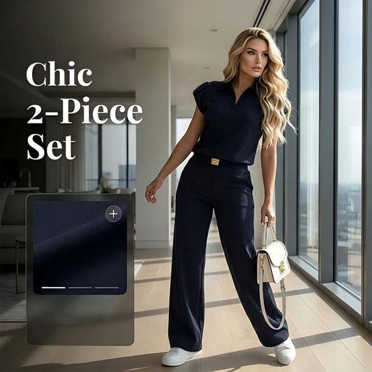 🔥👚 PROMOÇÃO RELÂMPAGO DE 49%! Conjunto de 2 peças feminino casual – Top + Calças largas, 2 cores, tamanhos S-5XL, ideal para o escritório e para viajar 🌸
