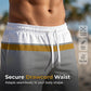 🏖️👕 Conjunto desportivo de verão para homem com blocos de cor – Conjunto de 2 peças composto por uma t-shirt desportiva respirável e calções com cordã