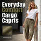 🔥👖 PROMOÇÃO RELÂMPAGO DE 61%! Calças Cargo Capri Descontraídas – Corte Largo, Vários Bolsos, Tecido Respirável, 6 Tamanhos, Ideais para o Verão e para o Dia a Dia 🌿