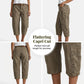 🔥👖 PROMOÇÃO RELÂMPAGO DE 61%! Calças Cargo Capri Descontraídas – Corte Largo, Vários Bolsos, Tecido Respirável, 6 Tamanhos, Ideais para o Verão e para o Dia a Dia 🌿