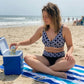 👙 PROMOÇÃO LIMITADA -55%! ☀️ Biquíni de duas peças de cintura alta para mulher – Decote em V, padrão geométrico, elástico e de secagem rápida 🌊