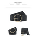 Women's Wide Faux Leather Belt with Round Buckle