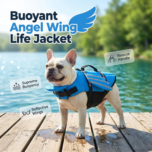 🥳PROMOÇÃO IMPERDÍVEL DE 2026🥳💞MAIS DE 50 MIL VENDIDOS!🐕👼 50% DESCONTO! Colete salva-vidas refletor para cães com asas de anjo – Alta flutuabilidade, pega de resgate rápido e tela respirável. Faixas refletoras para natação noturna. Seguro e adorável! 🌊✨