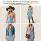 👗50% DE DESCONTO POR TEMPO LIMITADO! Vestido midi justo sem mangas estilo country retro, com fecho frontal e bainha com franjas. Vestido vintage com aspeto de camurça, perfeito para concertos country e férias.