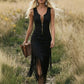👗50% DE DESCONTO POR TEMPO LIMITADO! Vestido midi justo sem mangas estilo country retro, com fecho frontal e bainha com franjas. Vestido vintage com aspeto de camurça, perfeito para concertos country e férias.