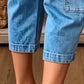 📢Liquidação de Meia Temporada: 50% de desconto – por tempo limitado ⏰Calça Jeans Feminina Casual Cropped Elástica