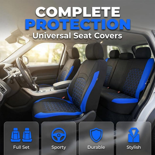 🚗 CONJUNTO UNIVERSAL DE CAPAS PARA BANCOS DE CARRO (9 PEÇAS) PARA VIATURAS DE 5 LUGARES — Proteção com cobertura completa | Tecido respirável | Fácil de instalar e lavar 🛡️