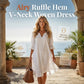 👗 Vestido fluído com decote em V, bainha com folhos e mangas em sino – Estilo leve e arejado para os dias de sol