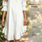 👗 Vestido fluído com decote em V, bainha com folhos e mangas em sino – Estilo leve e arejado para os dias de sol