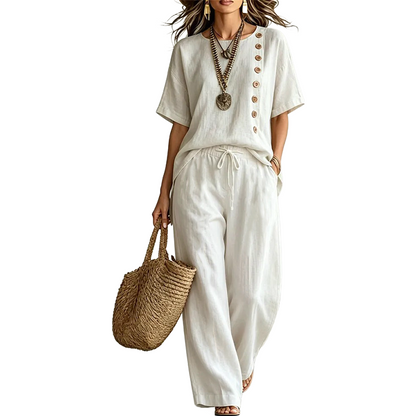 ⌛Oferta por tempo limitado - Conjunto casual de verão para mulher com duas peças