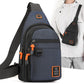 🎒 OFERTA POR TEMPO LIMITADO: 50% DE DESCONTO! ✨ Bolsa transversal impermeável com vários bolsos – Armazenamento organizado, alça ajustável, entrada para fone de ouvido 🌧️
