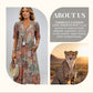 💥Promoção Imperdível de 2026: 50% de desconto🤩Vestido Safari Chic com Estampa de Leopardo