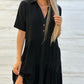 💝Vestido de cor sólida com lapela e botões confortáveis