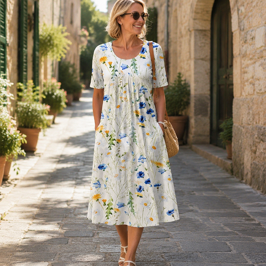 🌸👗Vestido feminino casual com estampa floral