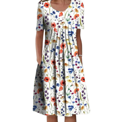 🌸👗Vestido feminino casual com estampa floral