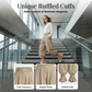 👖🎉 Calças femininas estilo «lanterna» com pregas e babados nas bainhas – Leves e arejadas – Perfeitas para o verão, para a praia ou para um look boho romântico – femininas e confortáveis 🌸