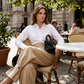 👖🎉 Calças femininas estilo «lanterna» com pregas e babados nas bainhas – Leves e arejadas – Perfeitas para o verão, para a praia ou para um look boho romântico – femininas e confortáveis 🌸