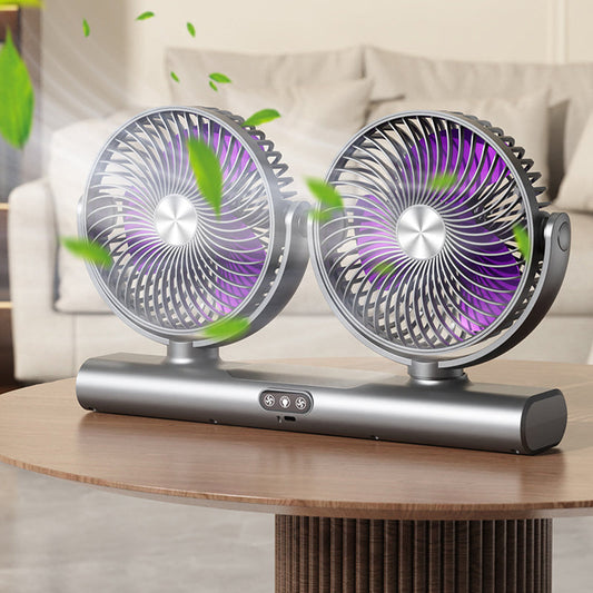 ⏳Oferta por tempo limitado com 50% de desconto⏰Ventilador de teto oscilante com duas cabeças🍃🍃