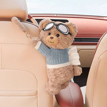 🥳PROMOÇÃO IMPERDÍVEL DE 2026🥳💞MAIS DE 50 MIL VENDIDOS!⏳✨Porta-lenços de pelúcia de urso adorável para carro