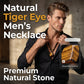 🔥50% DE DESCONTO AGORA🦁Colar Masculino com Contas de Olho de Tigre Natural - Joia Elegante com Pedra de Cura Energética para Uso Diário e Presentes