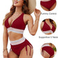 ✨Nova Chegada✨👙Conjuntos de biquíni de cintura alta com controle da barriga e bloco de cores