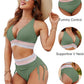 ✨Nova Chegada✨👙Conjuntos de biquíni de cintura alta com controle da barriga e bloco de cores