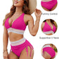 ✨Nova Chegada✨👙Conjuntos de biquíni de cintura alta com controle da barriga e bloco de cores