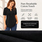 🌸 50% DESCONTO AGORA! 🌸 Blusa casual para mulher com decote em V e pregas