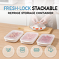 Stackable Fridge Storage Container with Lid🔥50% OFF Limited Time Deal⏳ Airtight Organizer To Save Refrigerator Space & Keep Food Fresh