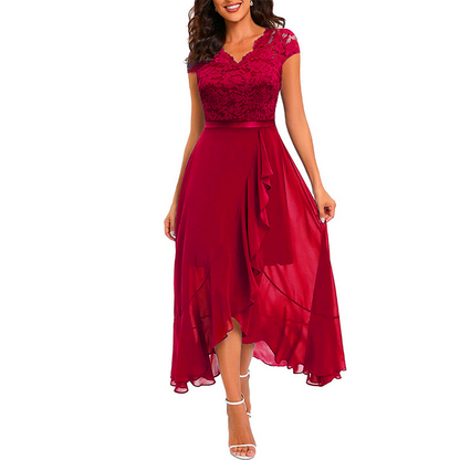 👰‍♀️✨Vestido de noite elegante em renda｜Vestido de festa de luxo em renda para casamento e cocktail