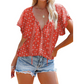 🎉 POR TEMPO LIMITADO, 50% DE DESCONTO! 🔥Blusa casual para mulher com decote em V e estampado floral.