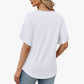 🎉 POR TEMPO LIMITADO, 50% DE DESCONTO! 👚 Blusa com decote em V e manga curta – Brisa suave para mulher 🌸