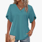 🎉 POR TEMPO LIMITADO, 50% DE DESCONTO! 👚 Blusa com decote em V e manga curta – Brisa suave para mulher 🌸