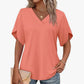 🎉 POR TEMPO LIMITADO, 50% DE DESCONTO! 👚 Blusa com decote em V e manga curta – Brisa suave para mulher 🌸