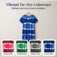 Vestido casual para mulher com estampado tie-dye leopardo e decote em V