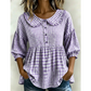 ⌛Oferta por tempo limitado - Blusa casual para mulher com estampado xadrez vichy