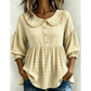 ⌛Oferta por tempo limitado - Blusa casual para mulher com estampado xadrez vichy