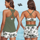 🌸🌸Conjunto de biquíni tankini de 3 peças para mulher com calções.