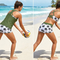🌸🌸Conjunto de biquíni tankini de 3 peças para mulher com calções.