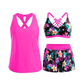 🌸🌸Conjunto de biquíni tankini de 3 peças para mulher com calções.