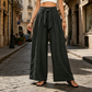 📢📢50% DESCONTO!! ⏰Calças de mulher de cintura alta com atilhos frontais e pernas largas