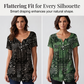 Blusa casual para mulher com decote em V
